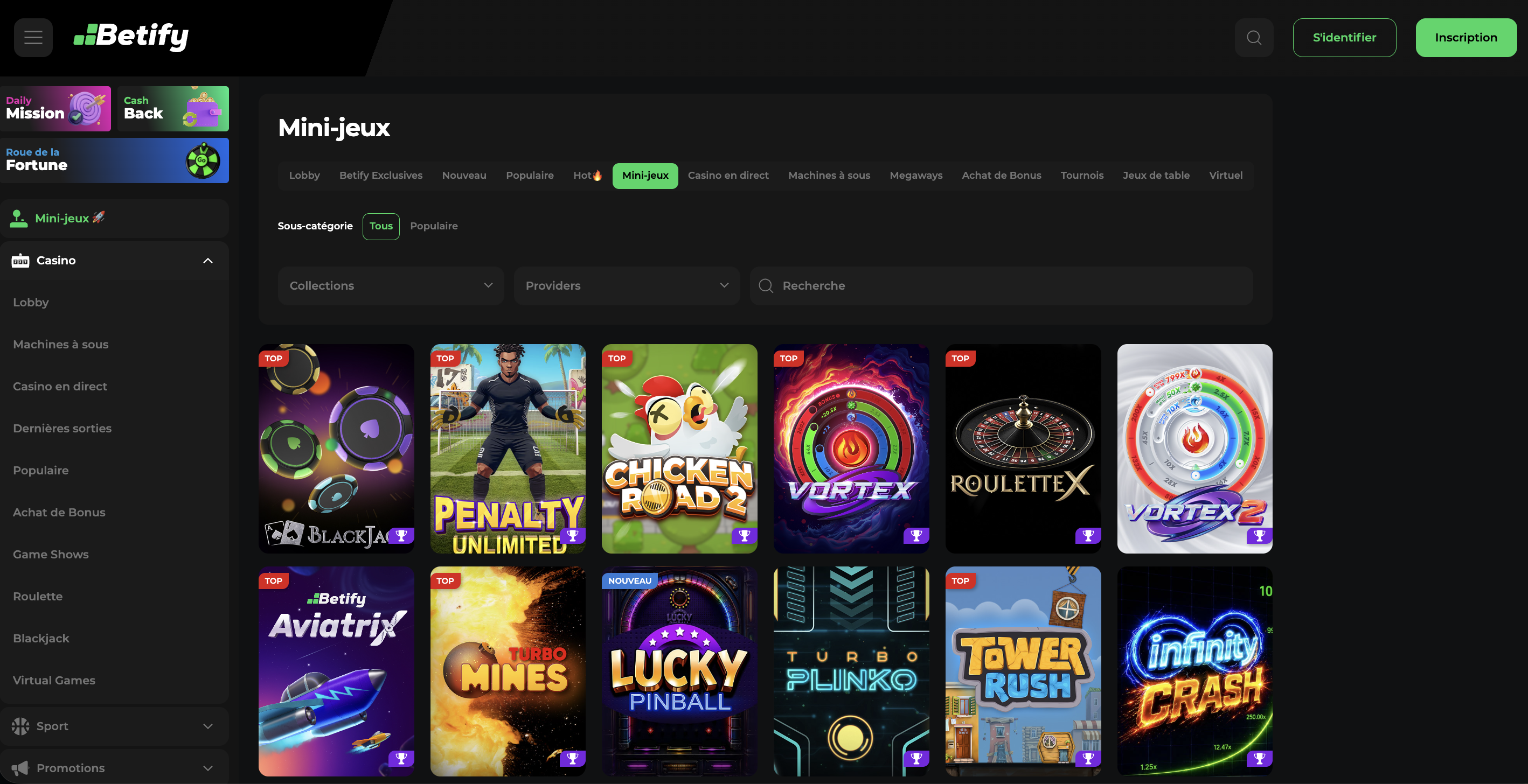 Jeux populaires sur Betify