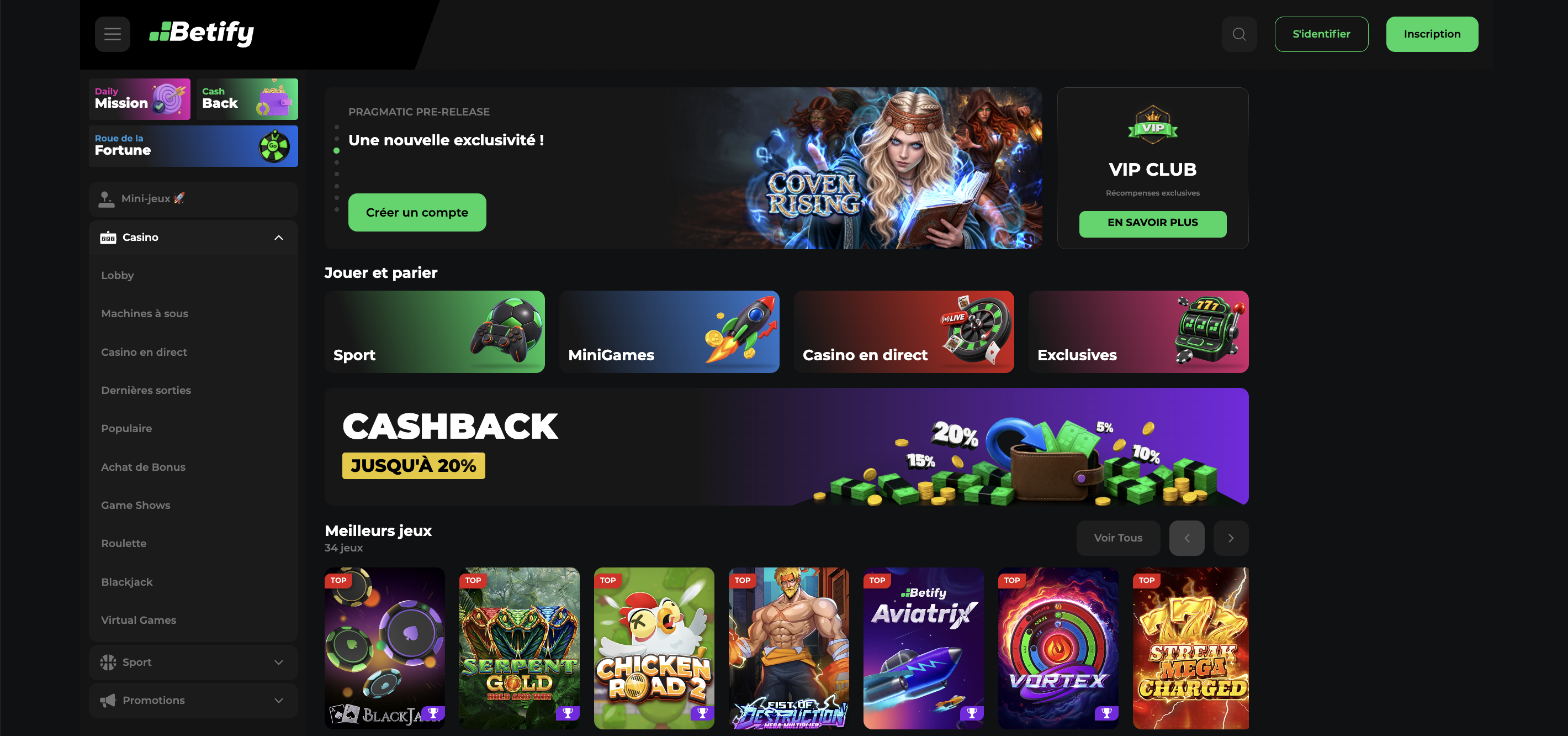 Top 5 des jeux Betify du moment